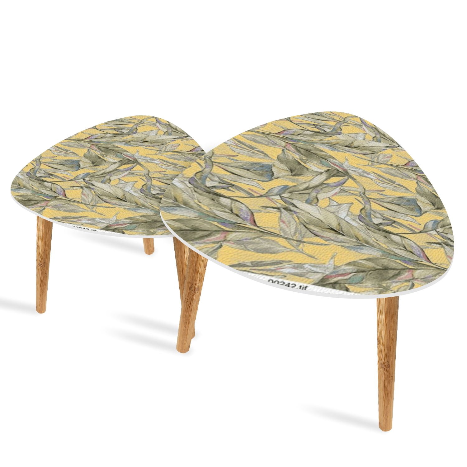 Triangle End Tables Set of 2 allover print print design Small Coffee ...