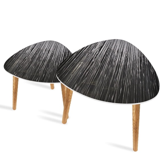 Triangle End Tables Set of 2 sparkles Small Coffee Table, Tea Table, Nesting Tables for Living Room