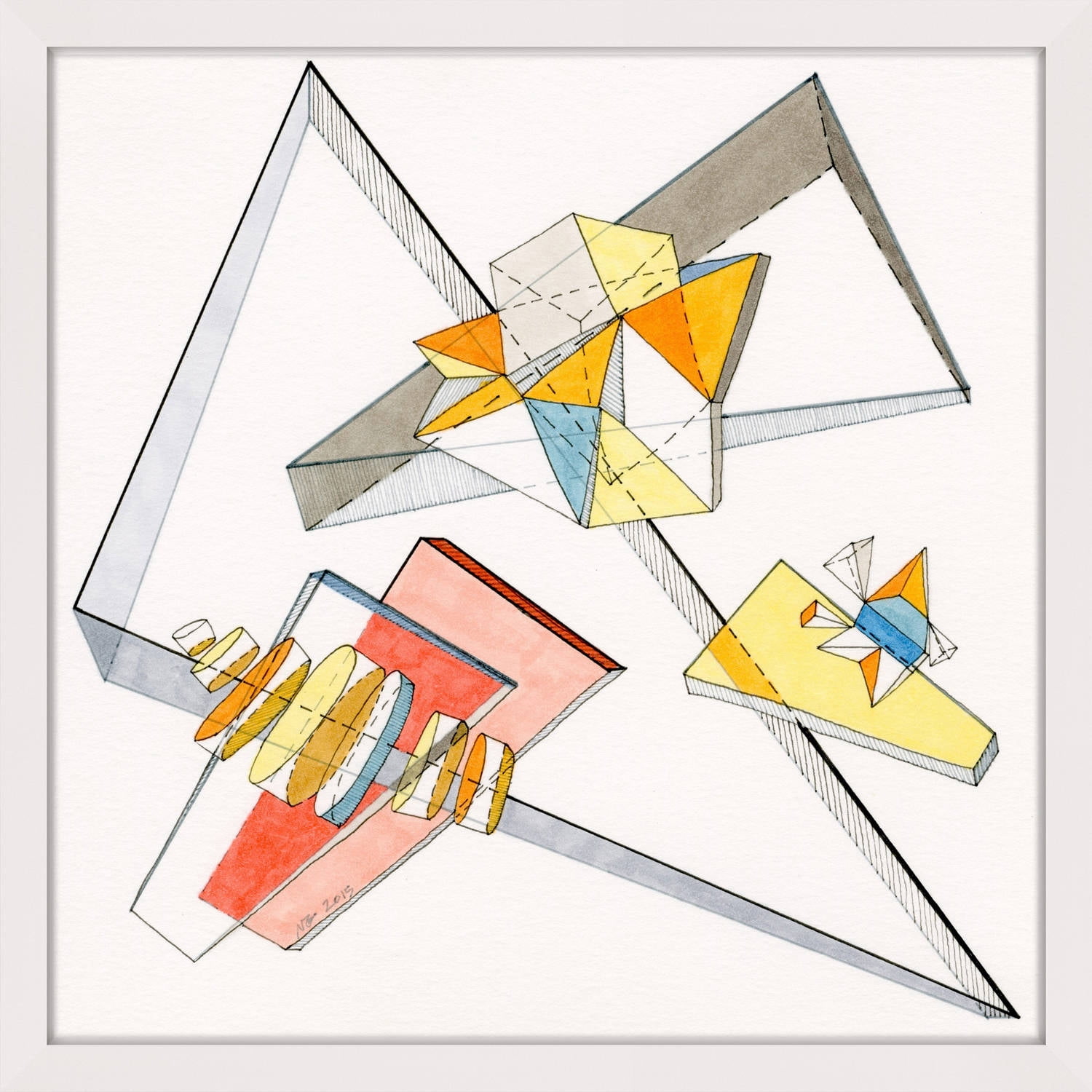 "Triangle Entrapment" Framed Painting Print