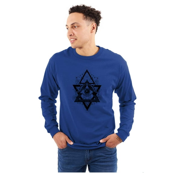 Triangle Eye Star Symbolic Spirit Long Sleeve TShirt Men Women Brisco Brands M