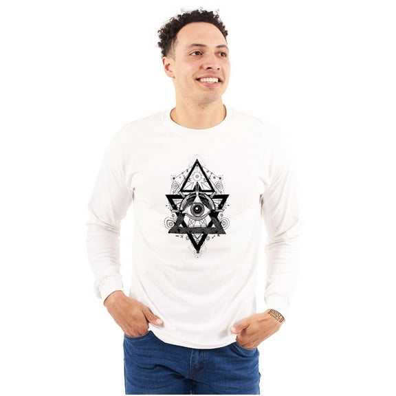 Triangle Eye Star Symbolic Spirit Long Sleeve TShirt Men Women Brisco Brands S