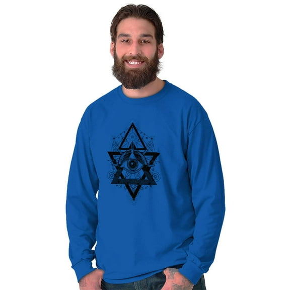 Triangle Eye Star Symbolic Spirit Long Sleeve TShirt Men Women Brisco Brands S