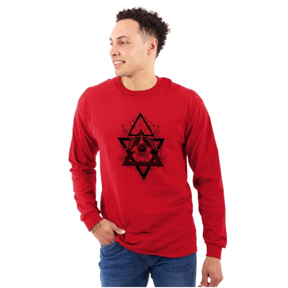 Triangle Eye Star Symbolic Spirit Plus Size Long Sleeve Graphic Tee Shirt Brisco Brands 3X