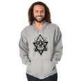 thumbnail image 1 of Triangle Eye Star Symbolic Spirit Unisex Fleece Graphic Zip Up Hoodie Brisco Brands 3X, 1 of 5