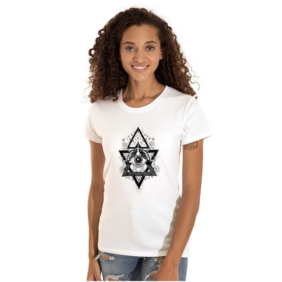 Triangle Eye Star Symbolic Spirit Womens Slim Fit Graphic Tee Brisco Brands M