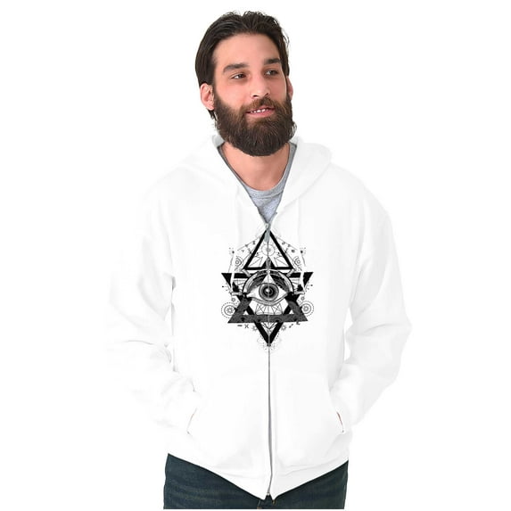 Triangle Eye Star Symbolic Spirit Zip Up Hoodie Men's Women's Brisco Brands L