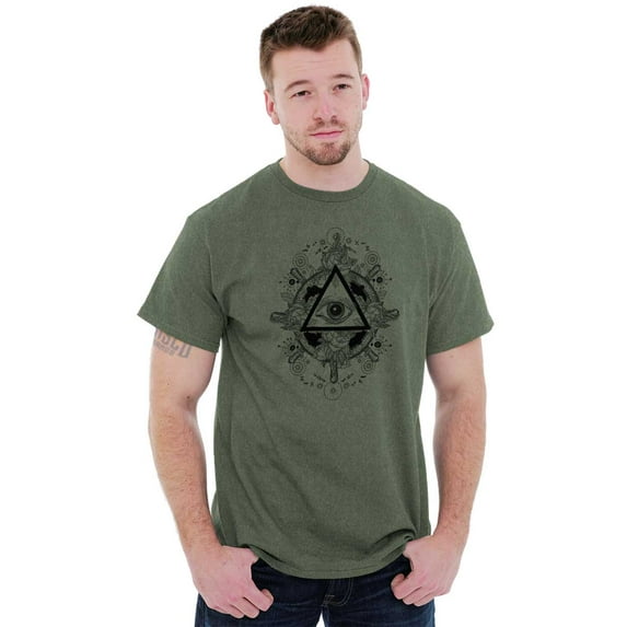 Triangle Eye Wheel Symbolic Spirit Men's Graphic T Shirt Tees Brisco Brands L