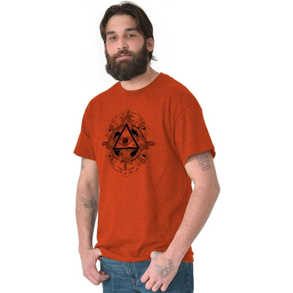 Triangle Eye Wheel Symbolic Spirit Plus Size Crewneck Graphic Tee Shirt Brisco Brands 3X