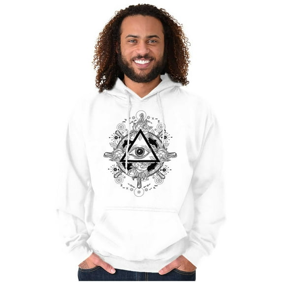 Triangle Eye Wheel Symbolic Spirit Unisex Plus Fleece Graphic Hoodie Brisco Brands 2X