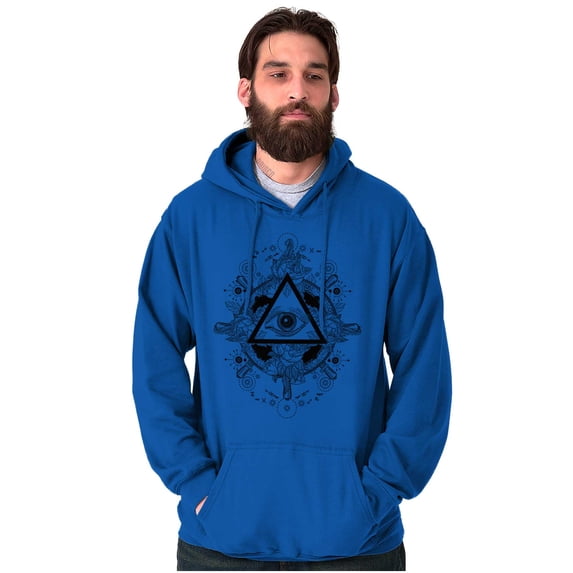 Triangle Eye Wheel Symbolic Spirit Unisex Plus Fleece Graphic Hoodie Brisco Brands 2X