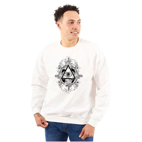 Triangle Eye Wheel Symbolic Spirit Unisex Plus Fleece Graphic Sweatshirt Brisco Brands 2X