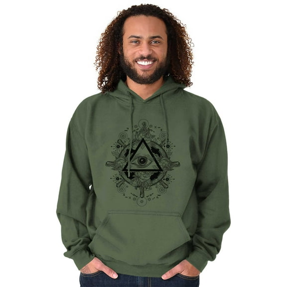 Triangle Eye Wheel Symbolic Spirit Unisex Plus Fleece Graphic Hoodie Brisco Brands 2X