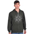 thumbnail image 1 of Triangle Eye Wheel Symbolic Spirit Zip Up Hoodie Men's Women's Brisco Brands 2X, 1 of 6