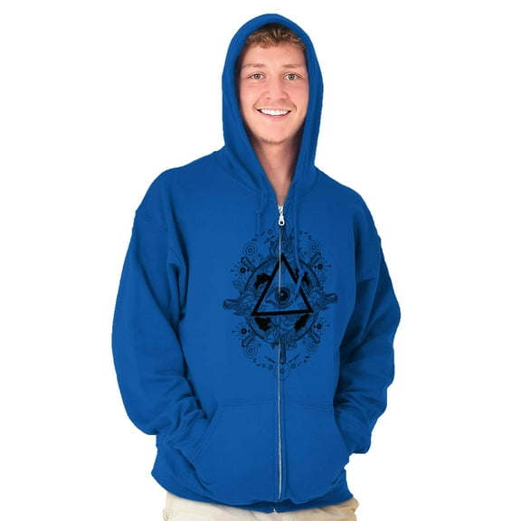 Triangle Eye Wheel Symbolic Spirit Zip Up Hoodie Men's Women's Brisco Brands X