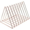 thumbnail image 1 of Triangle File Folder Racks and Magazine Holder,9 Section Metal Newspaper Holder Magazine File Storage for Office Home Decoration,Rose Gold By GIXUSIL, 1 of 8