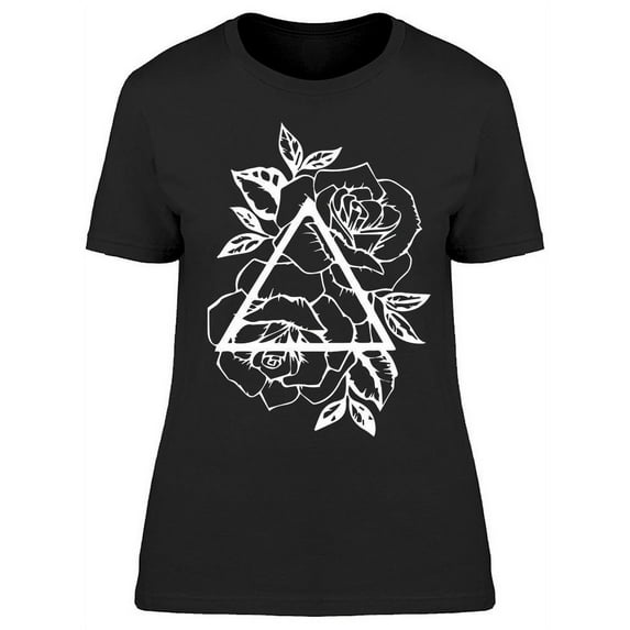 Triangle Flower Hand Drawn T-Shirt Women -Image by Shutterstock, Female Large