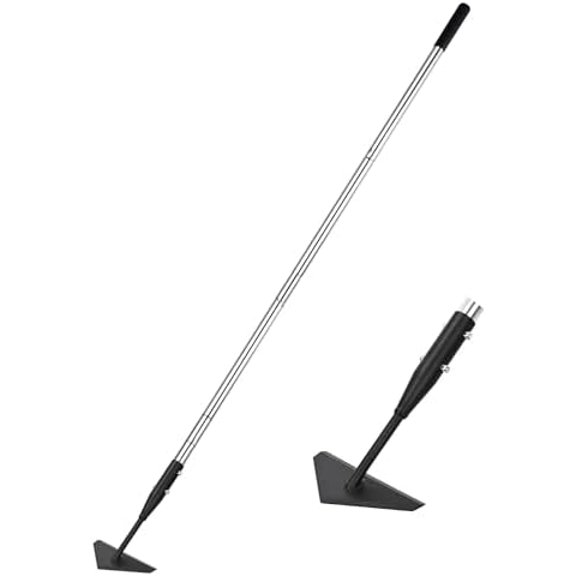 Triangle Garden Hoe, Carbon Steel Push-Pull Weeding Tool, Equipped with 57.5" Stainless Steel Long Handle – A Long-Handle Weeder for Digging, Weeding, Hoeing and Loosening Soil