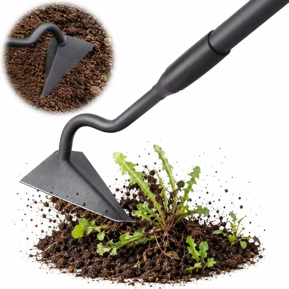 Triangle Garden Hoe with Adjustable 59 Inch Handle Heavy Duty Digging Tool Steel