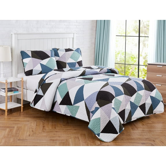 Triangle Geometric 2-piece Quilt Set Twin 66x86