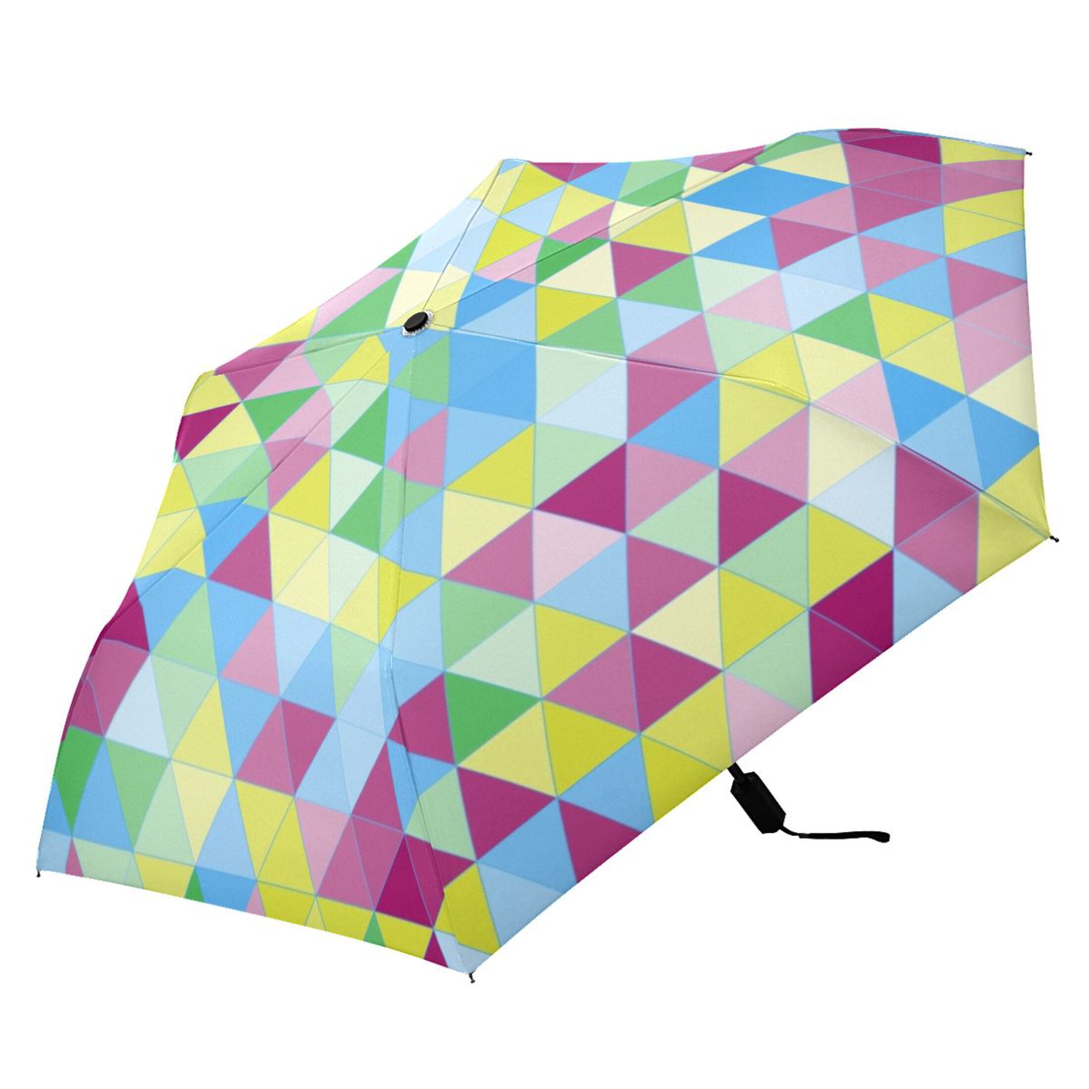 Triangle Geometric Compact Folding Umbrella for Rain Windproof Travel ...