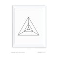thumbnail image 1 of Triangle Geometric Shapes Origami Wall Art Black White Minimalist Print, 1 of 2