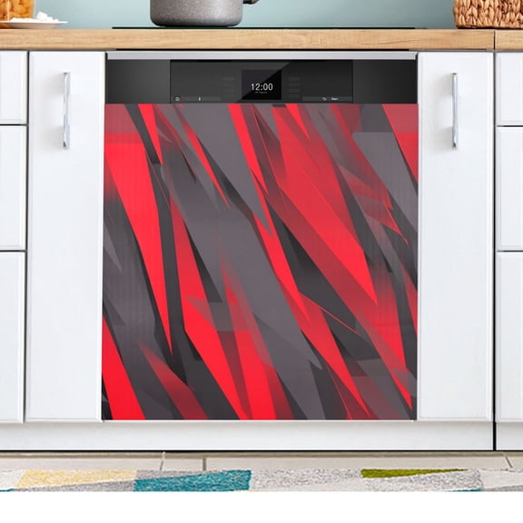 Triangle Geometry Pattern Dishwasher Magnetic Refrigerator Magnet Cover Kitchen Art Panel Decal Sticker Home Decorative 23"x26"
