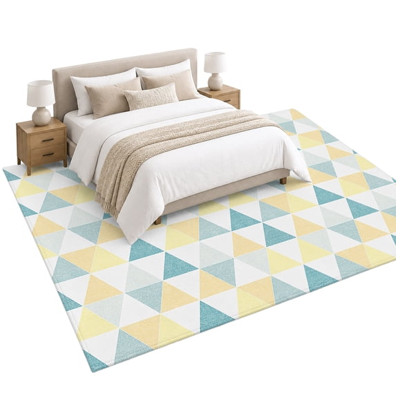 Triangle Gradient Area Rug 6'x9', Diamond Texture Soft Mat Non-Slip ...