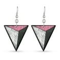 thumbnail image 1 of Triangle Gray Capiz Shell Drop Dangle Sterling Silver Earrings, 1 of 6