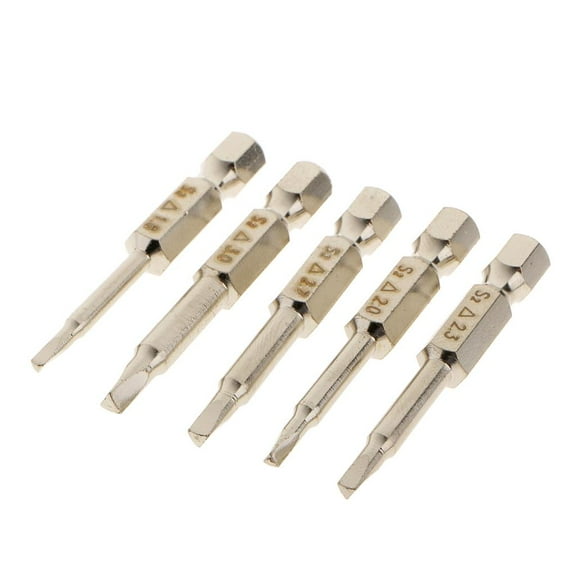 Triangle Head Screwdriver Bits Tip Set S2 Steel 1/4'' Hex Shank Pack of 5