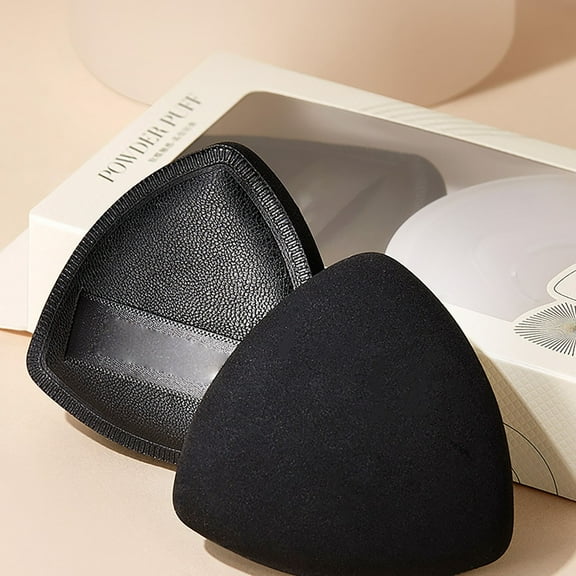 Puff Powder Puff Triangle High Definition Black for Dry and Wet Use Non Eating Concealer Makeup Sponge Holding Egg Shape Beauty Tool for Air,1.97*1.97 inch,Black