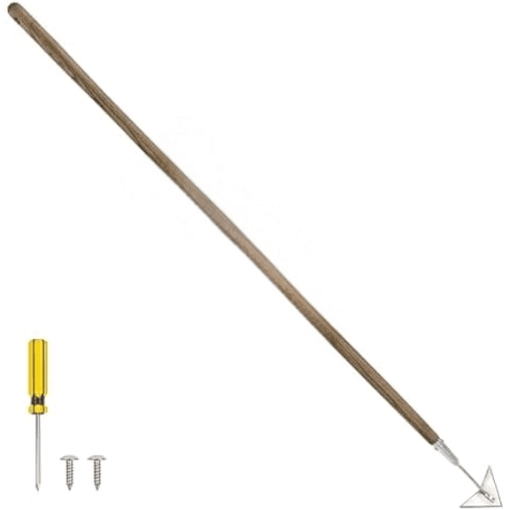 Triangle Hoe, 60'' Scuffle Hoe for Keeping Your Back from Tiring Out, Weeding Just in Push-Pull Motion, Rogue Hoe with Triangle Head for Quickly Clear Out a lot of Weeds from All Direction