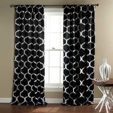 Triangle Home Fashions Geo Blackout Rod Pocket Curtain Pair