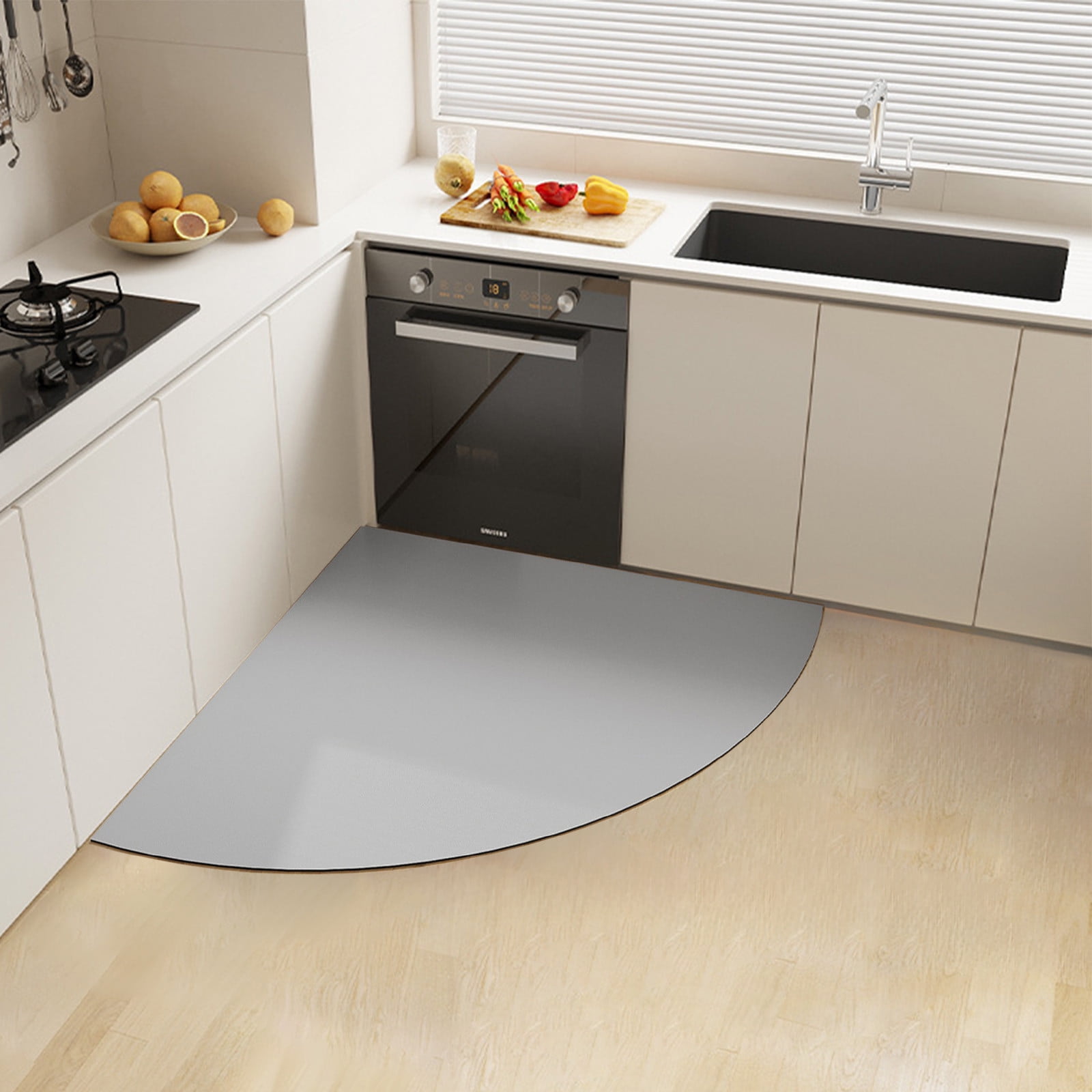 Triangle Kitchen Rug Nonslip Floor Mats Corner Area Rug Water Absorbent ...