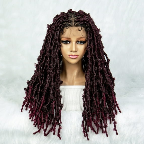 Triangle Knotless Dreadlocks Box Braiding Wigs Full Lace Lock Wig for Women 20 Inches Lace Front Box Braided Wigs(1B/BUG Color)