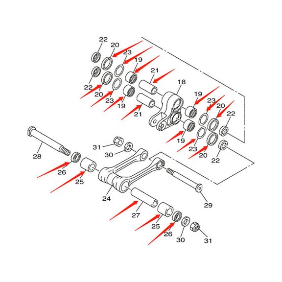 Triangle Lever Rear Lowering Linkage Swing Arm Repair Kit For Yamaha YZ250F FX