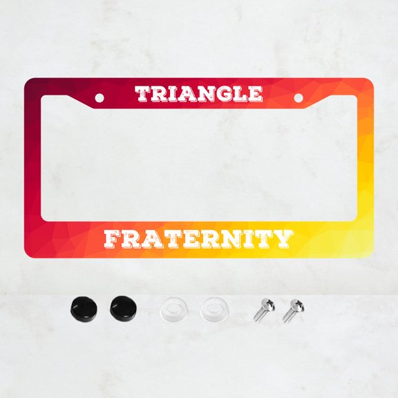 Triangle License Plate Prame Aluminium Rust-Proof Auto Parts License Plate Decorative Screws Fit Standard 2 Holes 1 U.S. License Plate, 12.2x 6.3 Inch