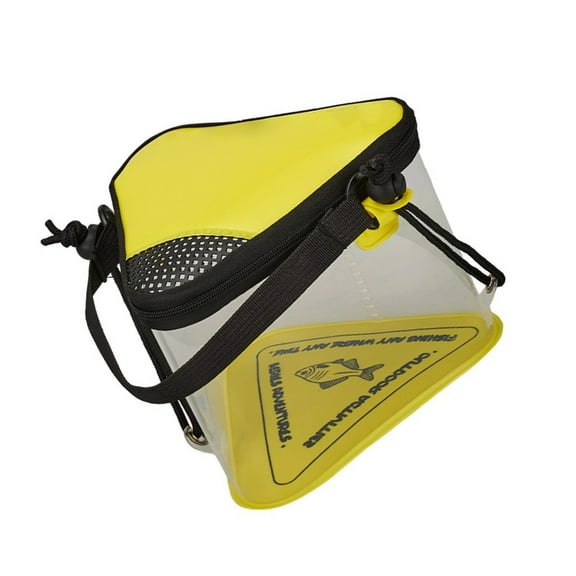 Triangle Live Baits Container Portable Water Pail Minnow Bucket with Net Lid