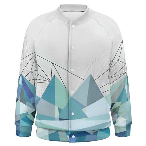 Triangle Mountain Art Baseball Jersey Fashion Ribbed Sleeve Man Women's Jacket Motion Tops XXS-6XL