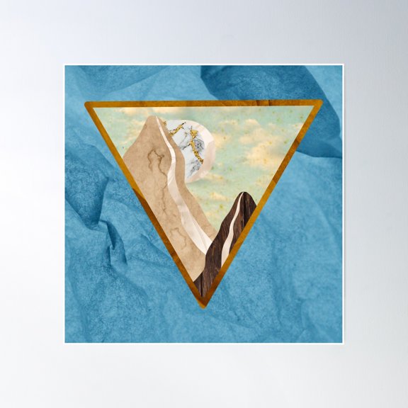 Triangle Mountain Landscape Poster Wall Art, Modern Wall Decor, 16x16 UNFRAMED
