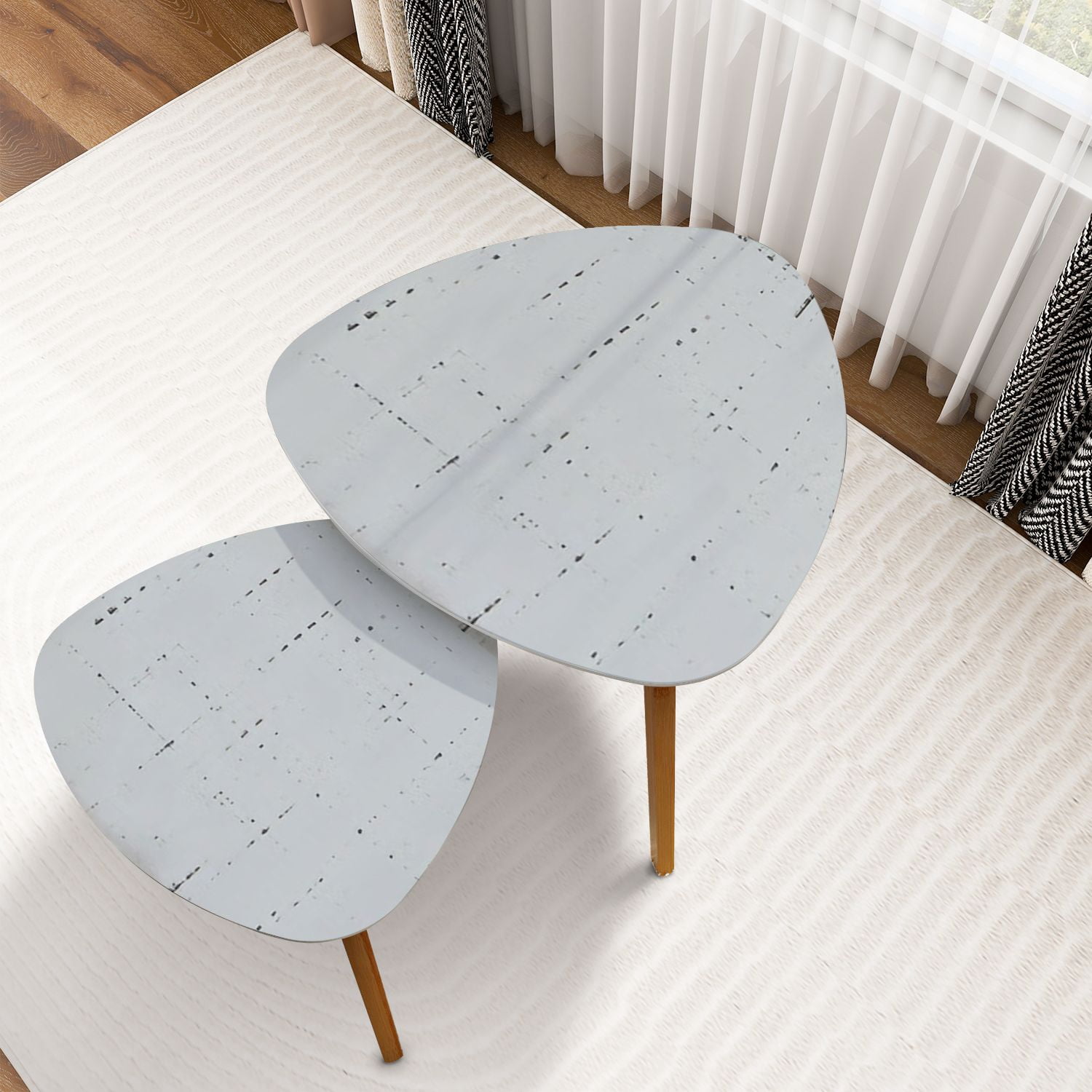 Triangle Nesting Coffee Table Set of 2 Artistic plaid check seamless ...