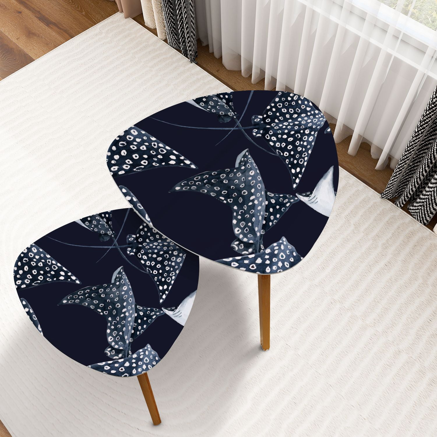 Triangle Nesting Coffee Table Set of 2 Beautiful seamless pattern ...
