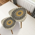 thumbnail image 1 of Triangle Nesting Coffee Table Set of 2 Bohemian Gray Boho Tile Pattern Decorative Ornate Floral Motifs End Table Modern Minimalist Side Table Set for Living Room Bedroom, 1 of 8