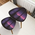 thumbnail image 1 of Triangle Nesting Coffee Table Set of 2 Neon light grid landscapes Futurism Retrowave synthwave rave vapor End Table Modern Minimalist Side Table Set for Living Room Bedroom, 1 of 8