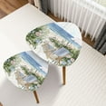 thumbnail image 1 of Triangle Nesting Coffee Table Set of 2 Sea Beach Chair Boho Beach Beach Coastal Landscape Seascape Blue Ocean End Table Modern Minimalist Side Table Set for Living Room Bedroom, 1 of 8