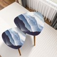 thumbnail image 1 of Triangle Nesting Coffee Table Set of 2 blue beautiful foggy mountains sun clouds sky End Table Modern Minimalist Side Table Set for Living Room Bedroom, 1 of 8