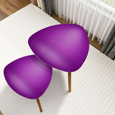 Triangle Nesting Coffee Table Set of 2 Purple limbo backdrop classic color End Table Modern Minimalist Side Table Set for Living Room Bedroom
