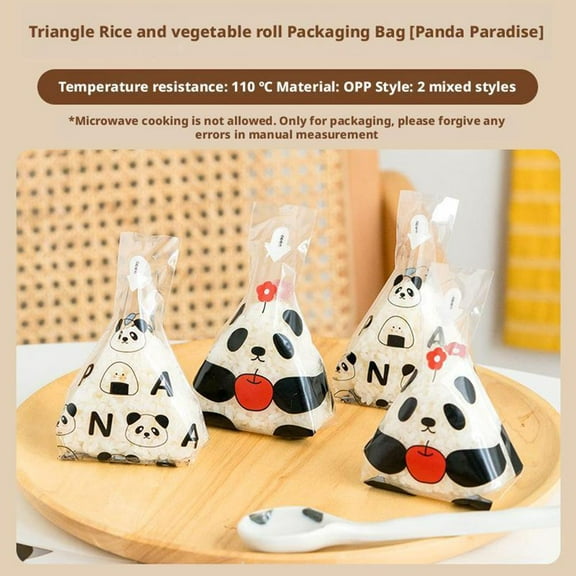 Triangle Onigiri Packaging Bags - Food Grade OPP, Durable & Safe for Commercial and Personal Use, Ideal for Japanese Sushi, Picnic Takeaway, and Box Storage