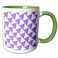 thumbnail image 1 of 3drose, Triangle Pattern - Purple and White Retro Diagonal Geometric Design, 15oz Two-tone Green Mug, 1 of 6