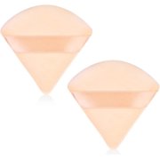 Triangle Powder Puff Face Makeup Sponge Wedge Shape with Strap Soft Velour Powders Puffs for Mineral Powder Cosmetic Loose Powder Body Powder Wet Dry Foundation Beauty Tool (skin color-2pcs)