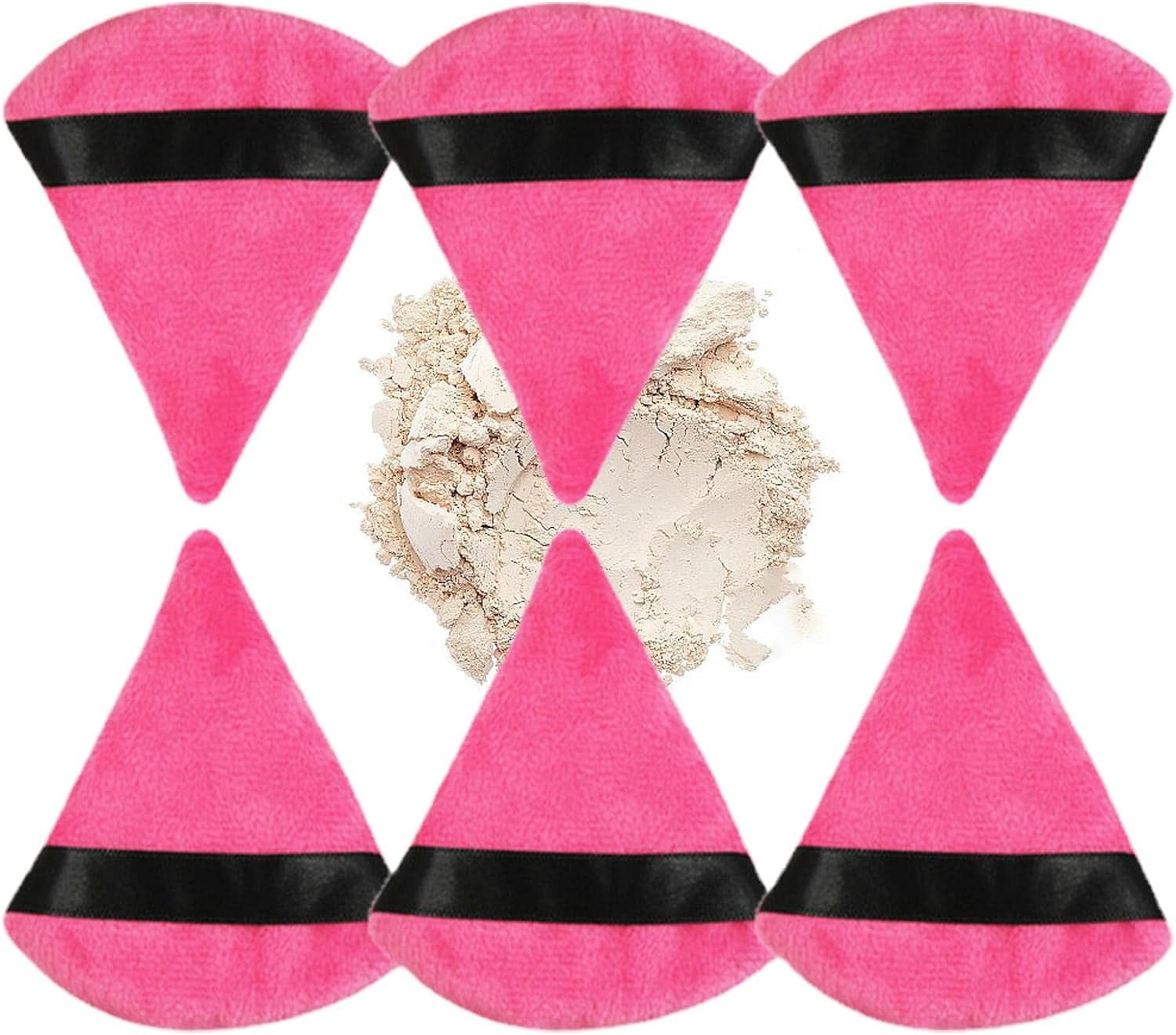 Triangle Powder Puff Soft Plush Powder Sponge Makeup Puff Set of 6 Eye Makeup Wedges Beauty